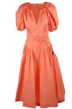 ULLA JOHNSON ORANGE COTTON MAXI DRESS US 4 UK 8 FR 36
