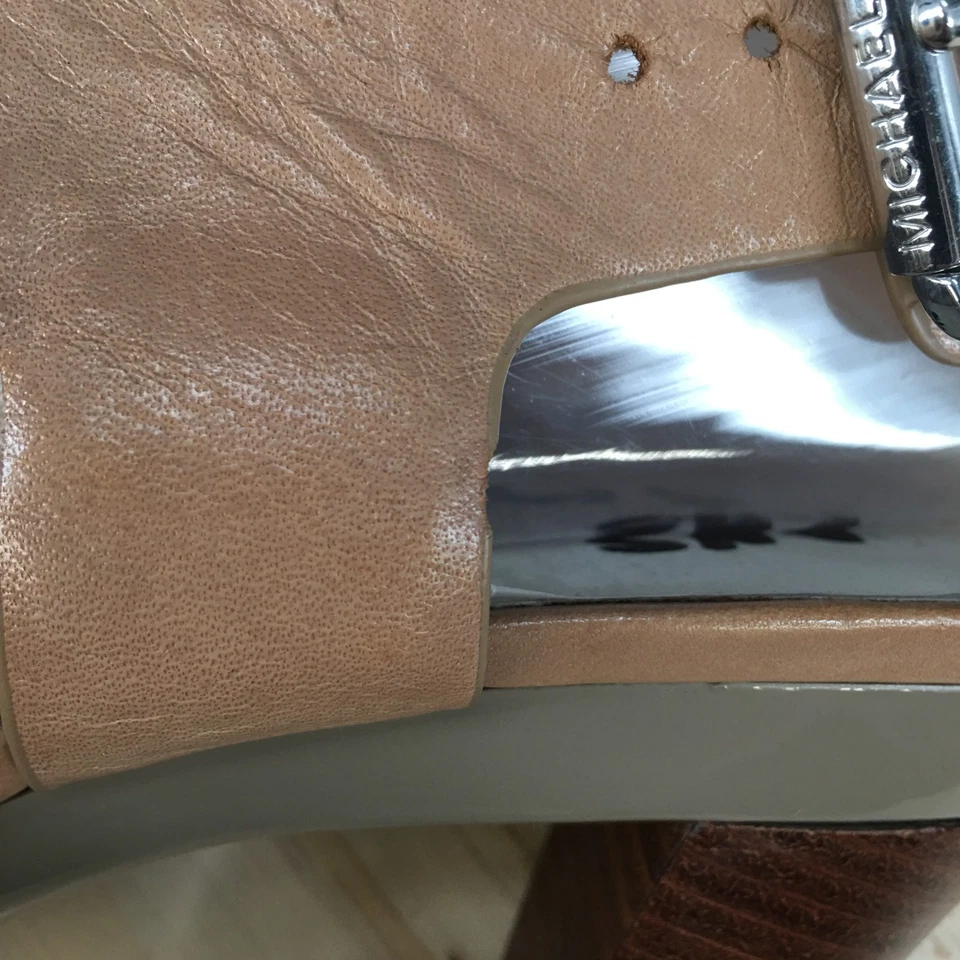 Sandalias Michael Kors Mujer 9 M Carla Plataforma Cordones Marrón Informales Tacones Cono Foto 3 de 4