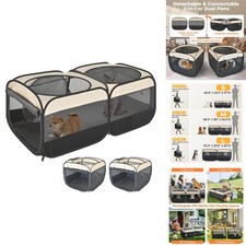 EighteenTek 2101SC E 2-in-1 Pop Up Cat Playpen Detachable 2 Pens Foldable