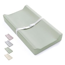 Vegan Leather Baby Changing Pad with Waterproof  Wipe-Clean PU Light Green
