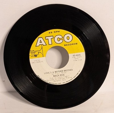MACK RICE Coal Man/ Love's A Mother Brother'' Atco 45 Vinyl Record 7'' Funk Soul 