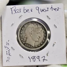 1892 US Barber Quarter 25c XF (Cleaned)