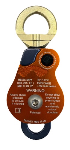 CMC Rescue ProSwivel Double Pulley 43kN NFPA Becket Swivel Rigging 13mm 300432
