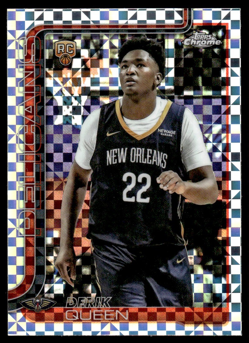 2025-26 Topps Chrome Xfractor Derik Queen Rookie New Orleans Pelicans #263