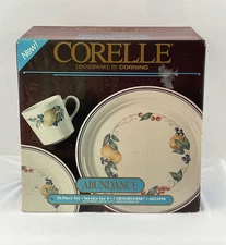 New Old Stock Sealed Corelle Abundance 20 pc Dinnerware Dinner Set of 4