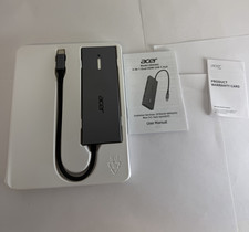 Acer 9-IN-1 Dual HDMI USB-C Type-C Hub Grey 21cm Portable ODK4K0 A