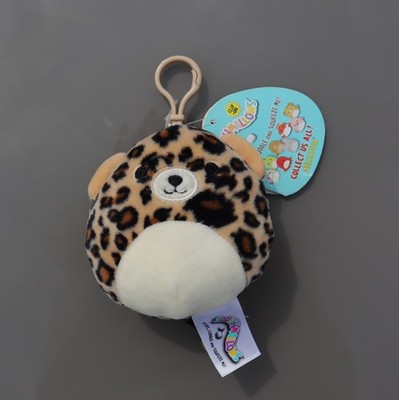 Squishmallows Gepard Clip Plüschtier Schlüsselanhänger brandneu mit Etikett