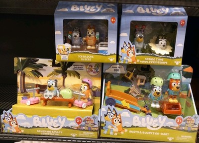 Bluey Scooter & Go Cart Fun Play Sets & Ice Blocks & Spring Time 4x Set Konvolut 
