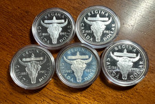 GROUP OF 5 1982 CANADA SILVER PROOF  DOLLARS