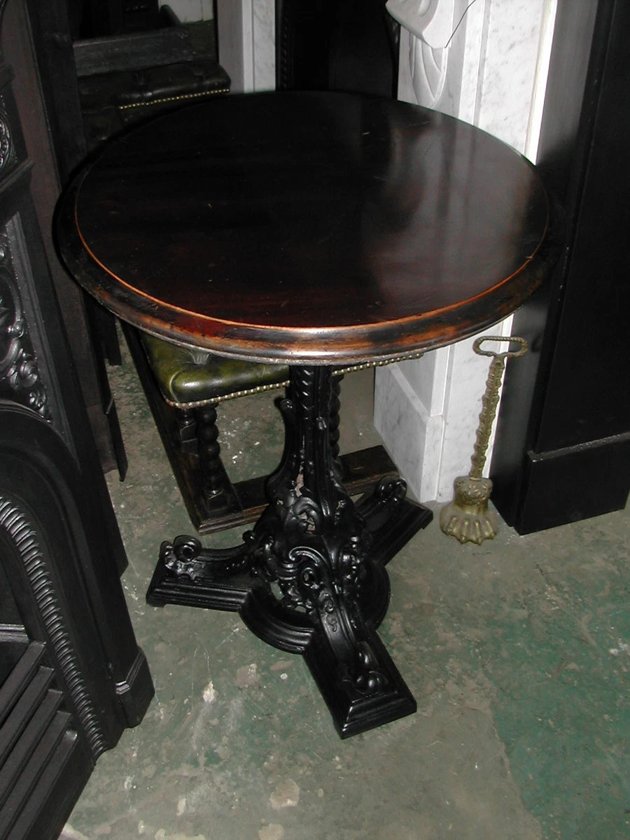 Iron table with wooden top deals