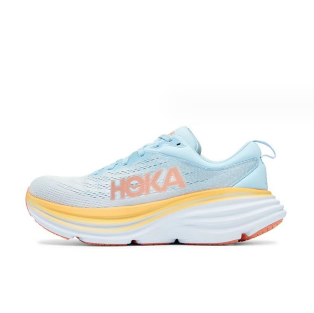 Hoka One One Mens Trainers Bondi 8 Lace-Up Low-Top Running Sneakers ...