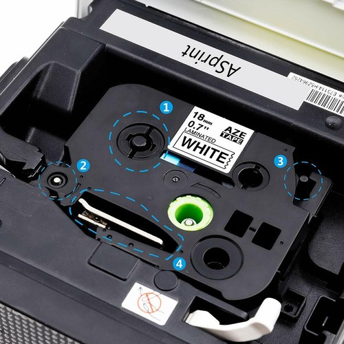 Cinta de etiqueta Brother P-Touch TZe-241 TZ-241 compatible 5UNK TZe 18mm blanca PT-H110 - Imagen 7 de 11