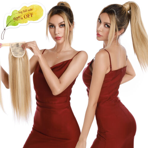 AU Ponytail Clip in THICK 100% Real Human Remy Hair Extensions Wrap on Pony Tail - Picture 2 of 37