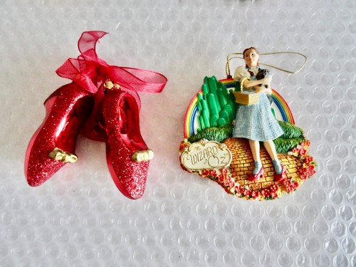 wIZARD OZ SANFRAN MUSIC BOX DOROTHY ORNAMENT STACKING TIN RUBY SLIPPERS neocurio - Imagen 2 de 9