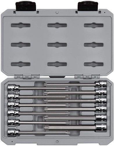 3/8 Inch Drive Long Torx Bit Socket Set with Case, 12-Piece (T10-T60) - 第 1/8 張圖片