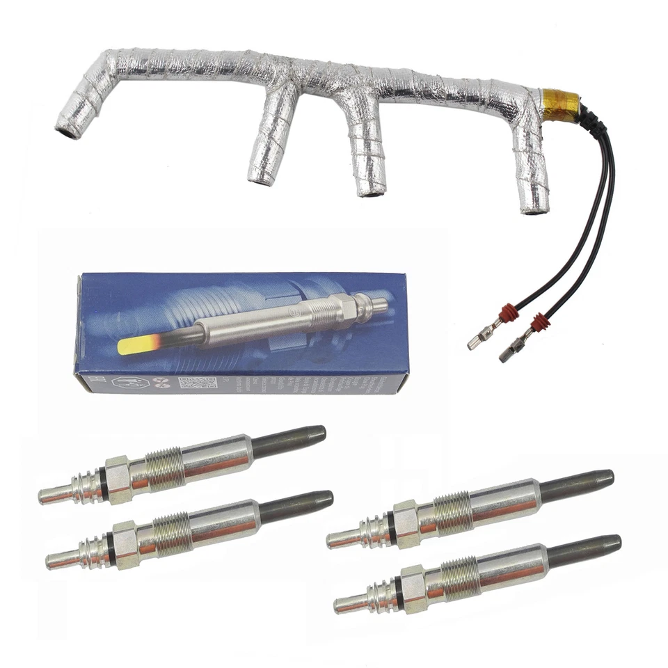 Plugue de incandescência Bosch e chicote de fios melhorado para VW Jetta Passat Beetle 4 peças - Imagem 2 de 4