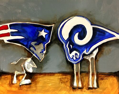 Original Drawing with Frame - Super Bowl LIII - Art by SLAZO - 16x20 - Picture 2 of 3