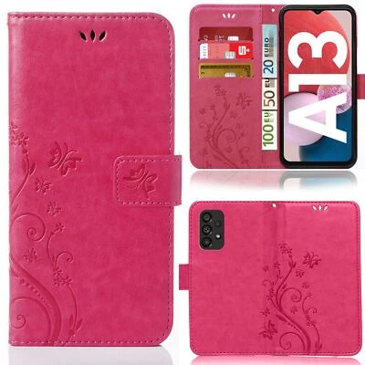 NUMIA Handy Tasche für Samsung Galaxy A13 Schutz Hülle Blumen Flip Case Wallet Etui