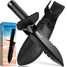 	Metal Detector Shovel Heavy Duty Double Serrated Edge Digger Detecting Digging	