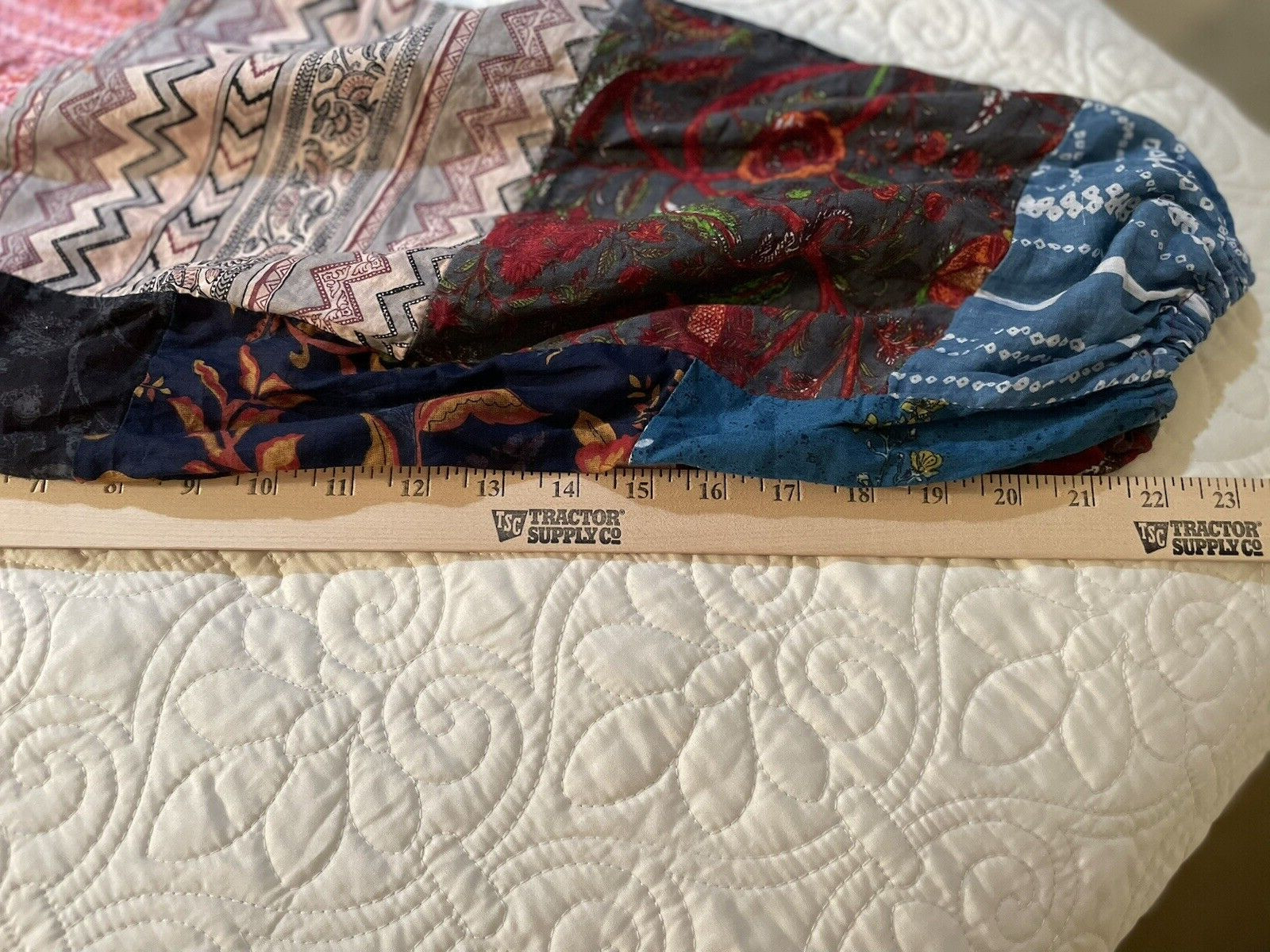 Womens Patchwork Pants SMALL Hobo BOHO Hippie Fun… - image 9