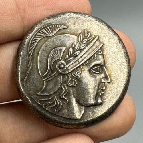 Alter König von Mazedonien Kopf versilbert Unikat Münze - Bild 1 von 7