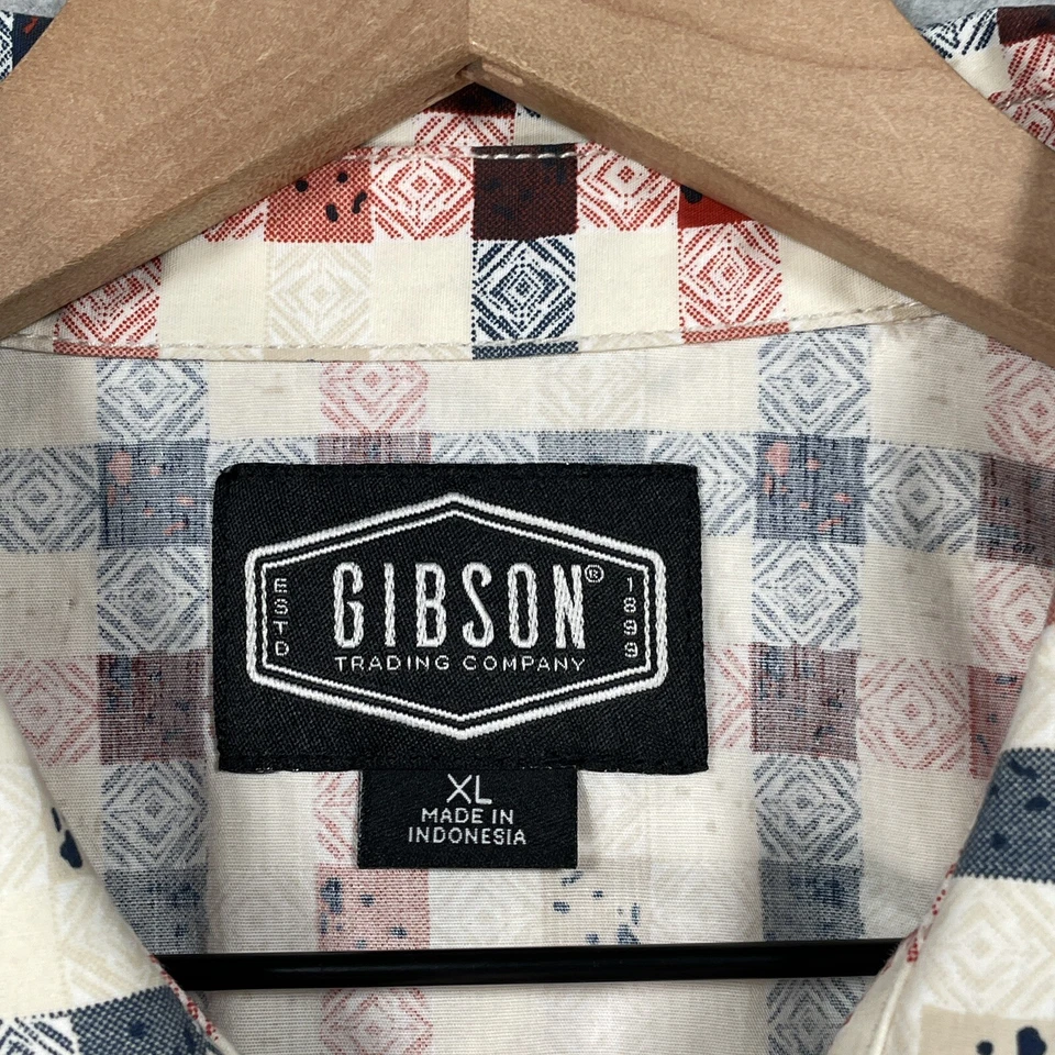 Camisa Gibson XL Multicolor Cuadros Perla Snap Vaquero Música Occidental Guitarra Botón Foto 4 de 4