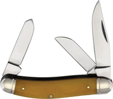 Cold Steel Gentleman's Stockman Pocket Knife Yellow Bone Folding 8Cr13 FLGSTKMY