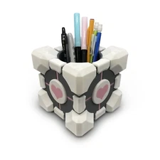 Companion Cube Pen Holder | 3D Printed Portal Pencil Holder, Desk Organizer