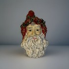 Vtg Santa St. Nick Face Head Wall Hanging Christmas Tiny Flaw Thailand