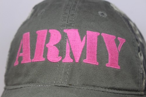 Army Camouflage Cap hat costume Adjustable Baseball Pink Letters Wilderbeast - Picture 2 of 7