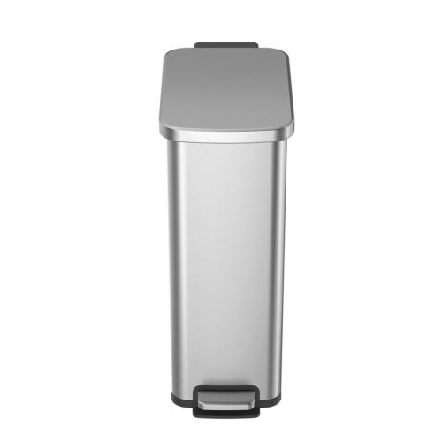 7.9 Gallon Slim Trash Can, Stainless Steel Kitchen Step Trash Can Garbage Can - Picture 2 of 8