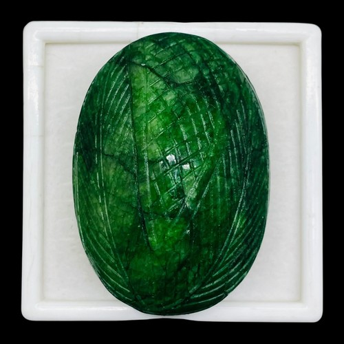 446.75 Cts Natural Carved Emerald Stunning Green Rare Huge Magnificent Gemstone - Picture 7 of 10
