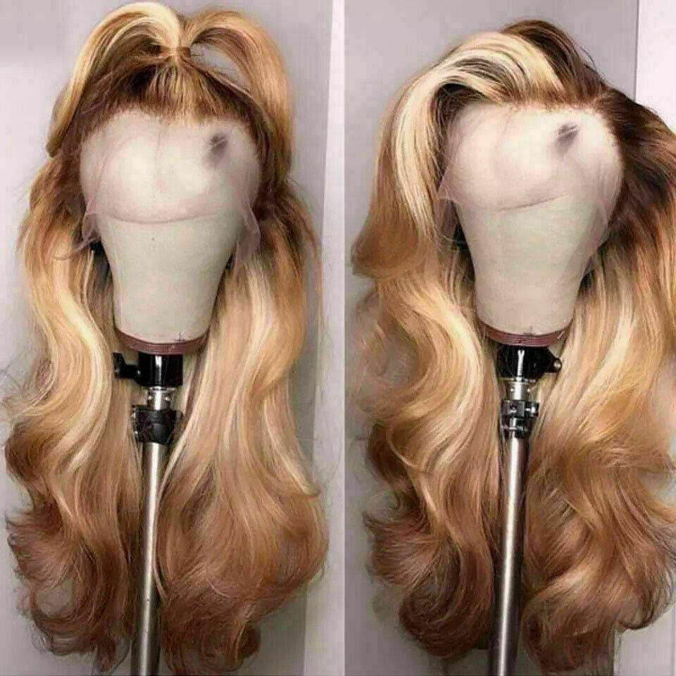 Ombre Platinum Blonde #27/613 100% Human Hair Lace Front  display picture 1