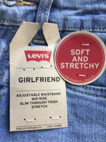 Levi’s Girlfriend Girl’s Soft and Stretchy Mid-Rise Denim Blue Jeans Size: 8 Reg - Picture 5 of 9