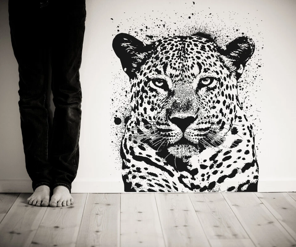 Adesivo de parede vinil Stickerbrand tinta spray leopardo #OS_AA652 - Imagem 3 de 4