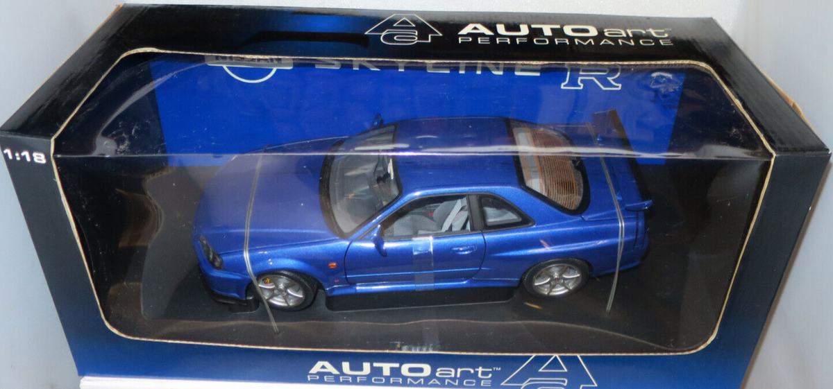AUTOart 1/18 PERFORMANCE NISSAN SKYLINE R34 GT-R 1999 BLUE 77301