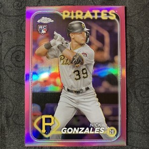 Nick Gonzales 2024 Topps Chrome PINK Refractor ROOKIE Card #72 RC Pirates