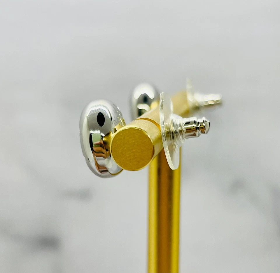 Auth CELINE Monogram Silver Button Earrings - Pre owned / LS5496 - Image 4 of 4