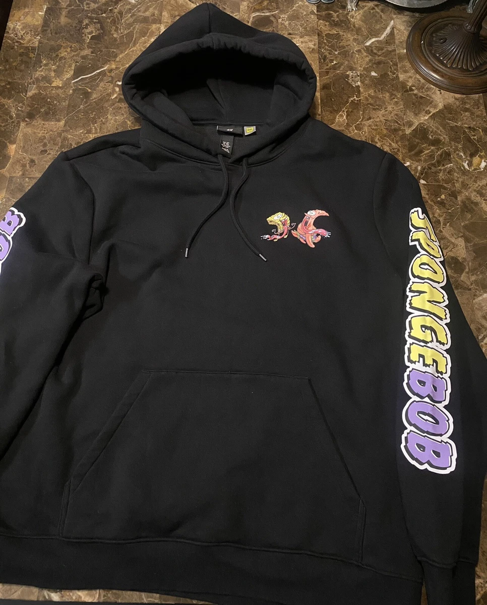 Spongebob Squarepants Graphic Black Hoodie Krabby Patty Hu0026amp;M Adult XXL  Patrick | eBay
