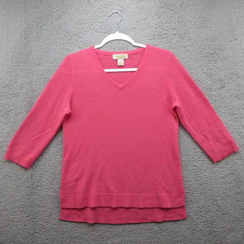 Peck & Peck Cashmere Sweater Pullover Womens M Pink Two Ply