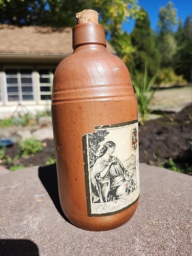 Jarra de piedra Liebfraumilch gres vajilla Rin botella de vino hecha a mano 1967 Alemania - Imagen 6 de 12