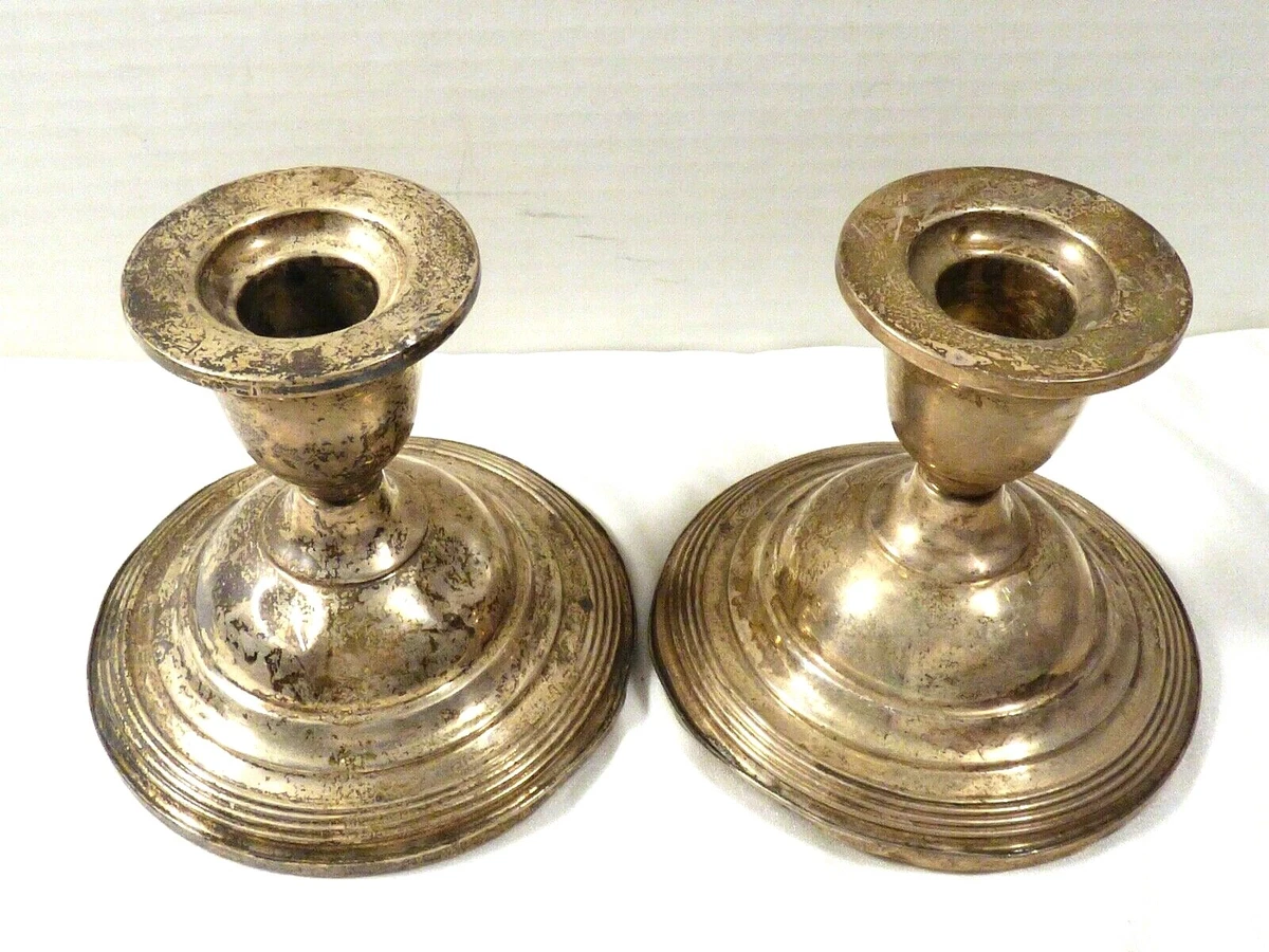 Sterling weighted candlesticks ebay sale