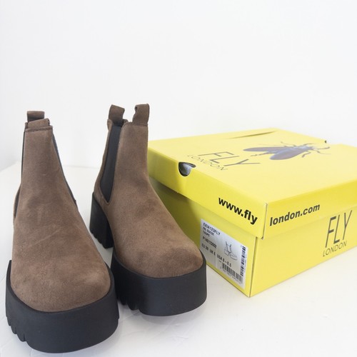 Stivaletti Chelsea FLY London scamosciati talpa UK 6 NUOVI EXIA123FLY - Foto 4 di 15