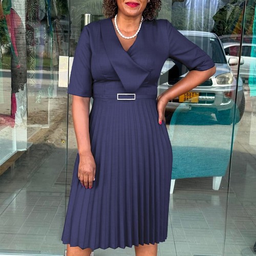 Women's Casual A-Line Dress Cocktail Church Flare Swing Formal Midi Fall Dresses