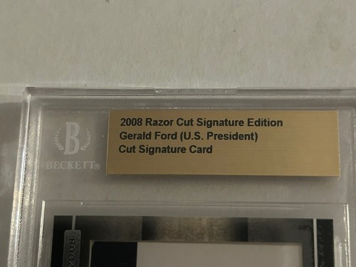 Razor Cut Signature President Gerald Ford 2008 automático BGS POTUS firmado - Imagen 3 de 4
