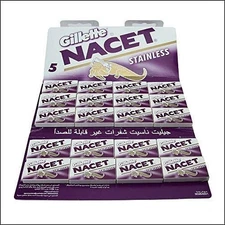 100 Gilette NACET Stainless Double Edge Razor Blades Ships from USA