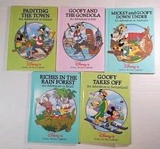 Disney’s Small World Library Hardcover Book Set Of 5 Countries Vintage Rare HTF 