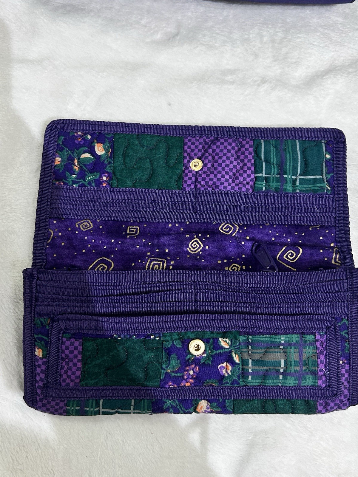 Donna Sharp Quilted Floral Patchwork Purple And G… - image 3