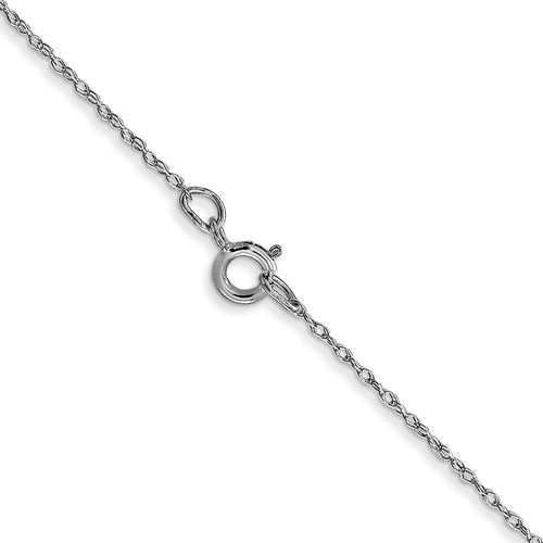 10K White Gold .5mm Carded Cable Rope Chain 24 Inch - Picture 3 of 4