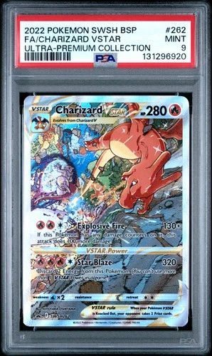 2022 POKEMON SWSH ULTRA-PREMIUM COLLECTION #262 FULL ART/CHARIZARD VSTAR PSA 9